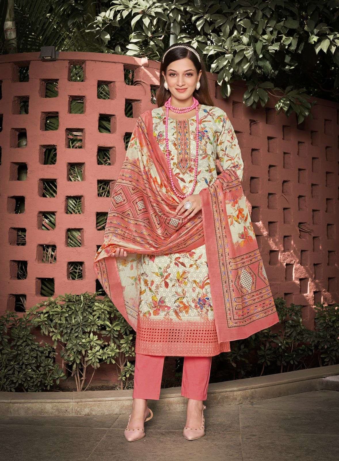 Sikvans Embroidery Work Digital Print Suit with Lykra Pant and Fancy Dupatta