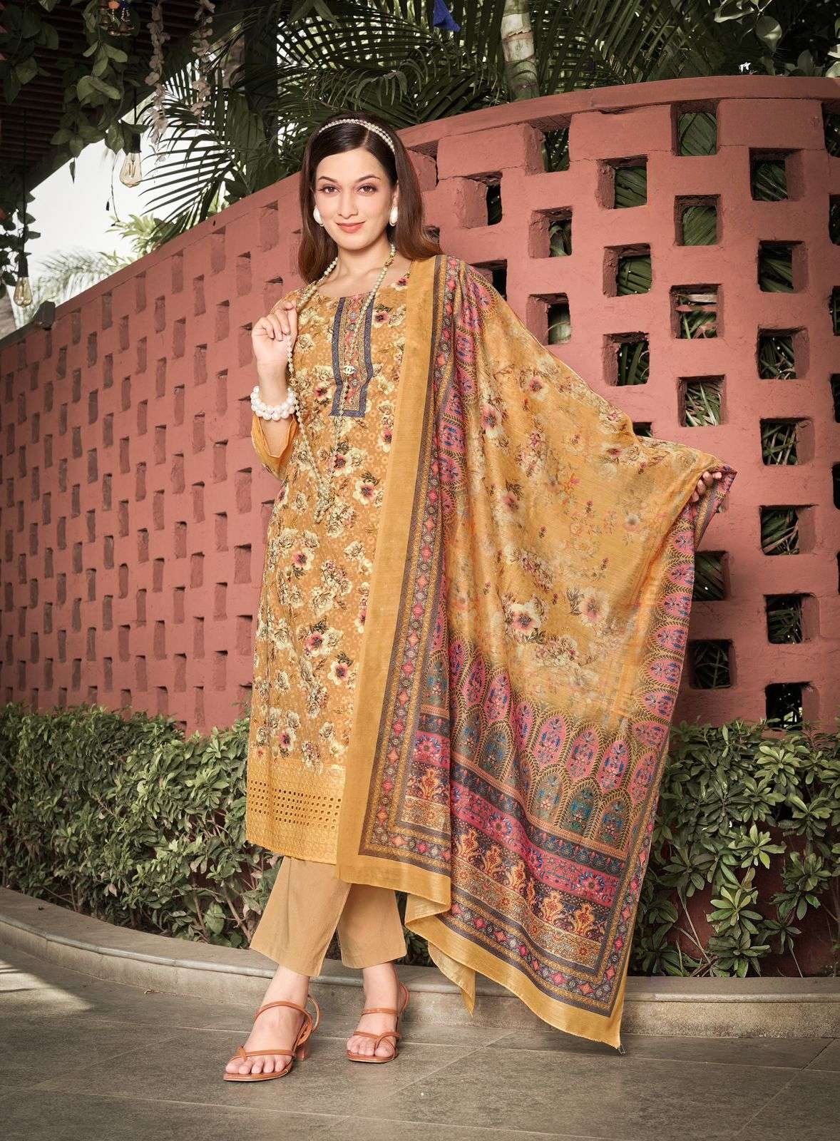 Sikvans Embroidery Work Digital Print Suit with Lykra Pant and Fancy Dupatta