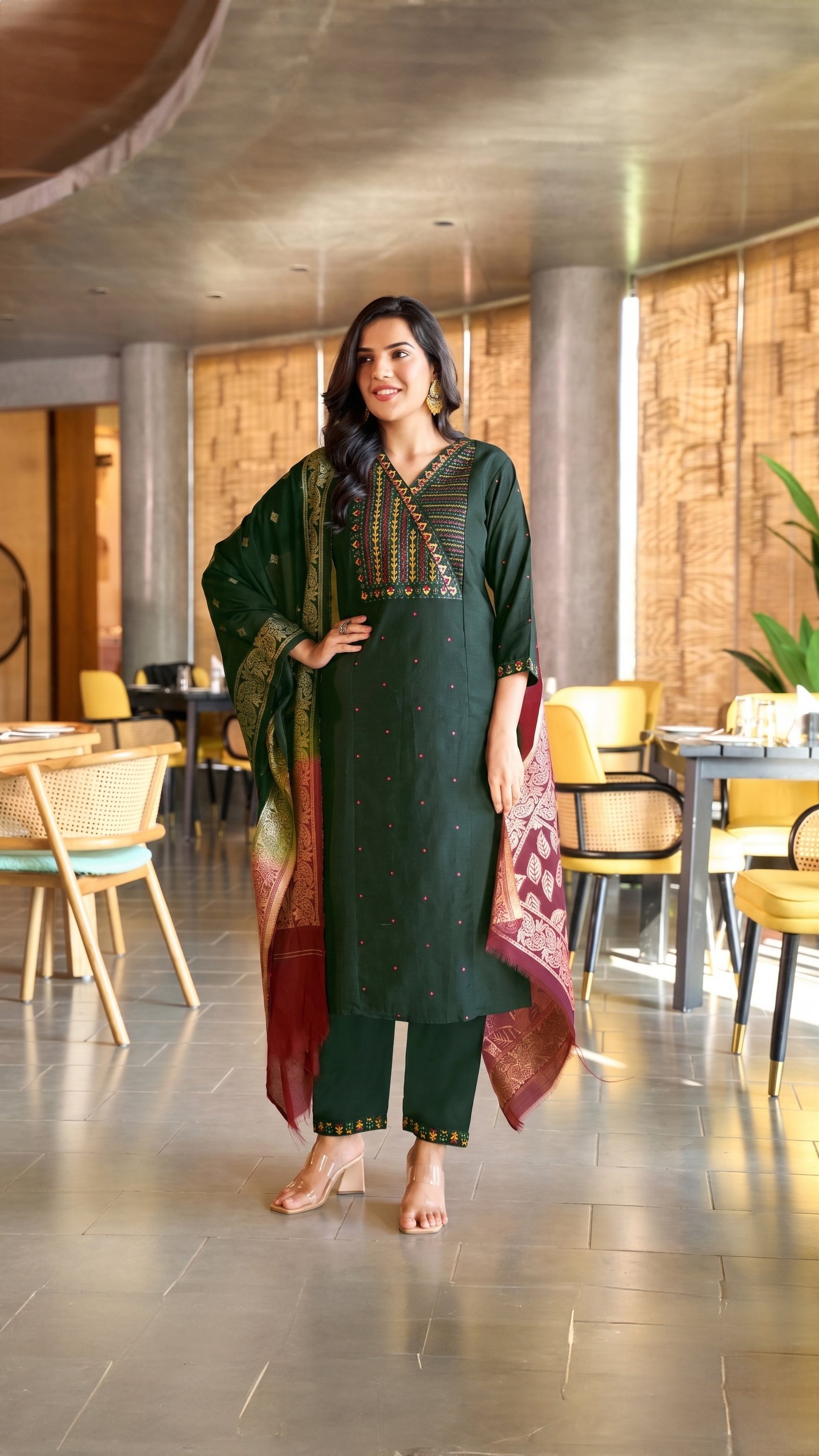 ANJALI – Gadhval Dobby (Butti) Straight Kurti Set