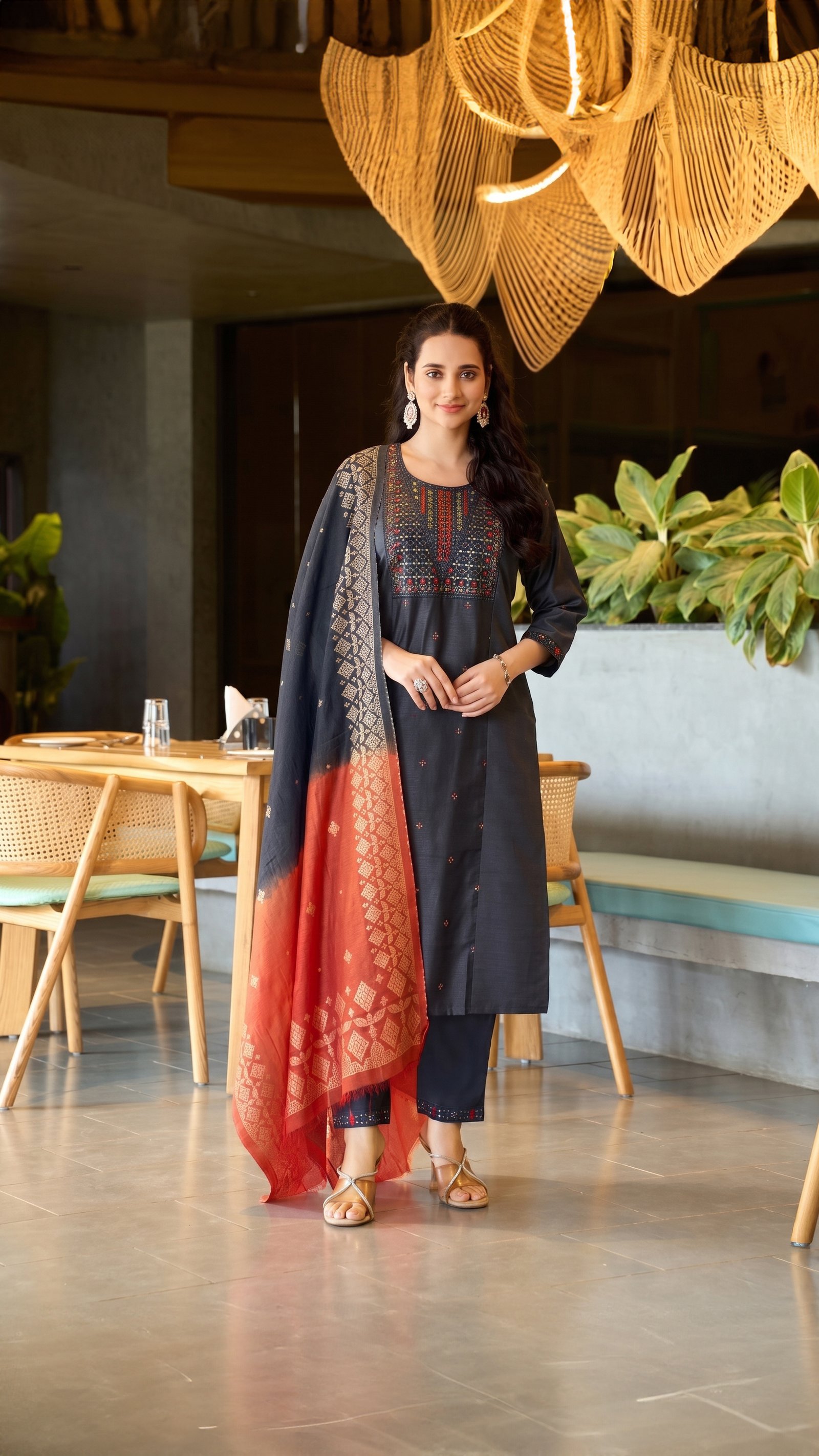 ANJALI – Gadhval Dobby (Butti) Straight Kurti Set