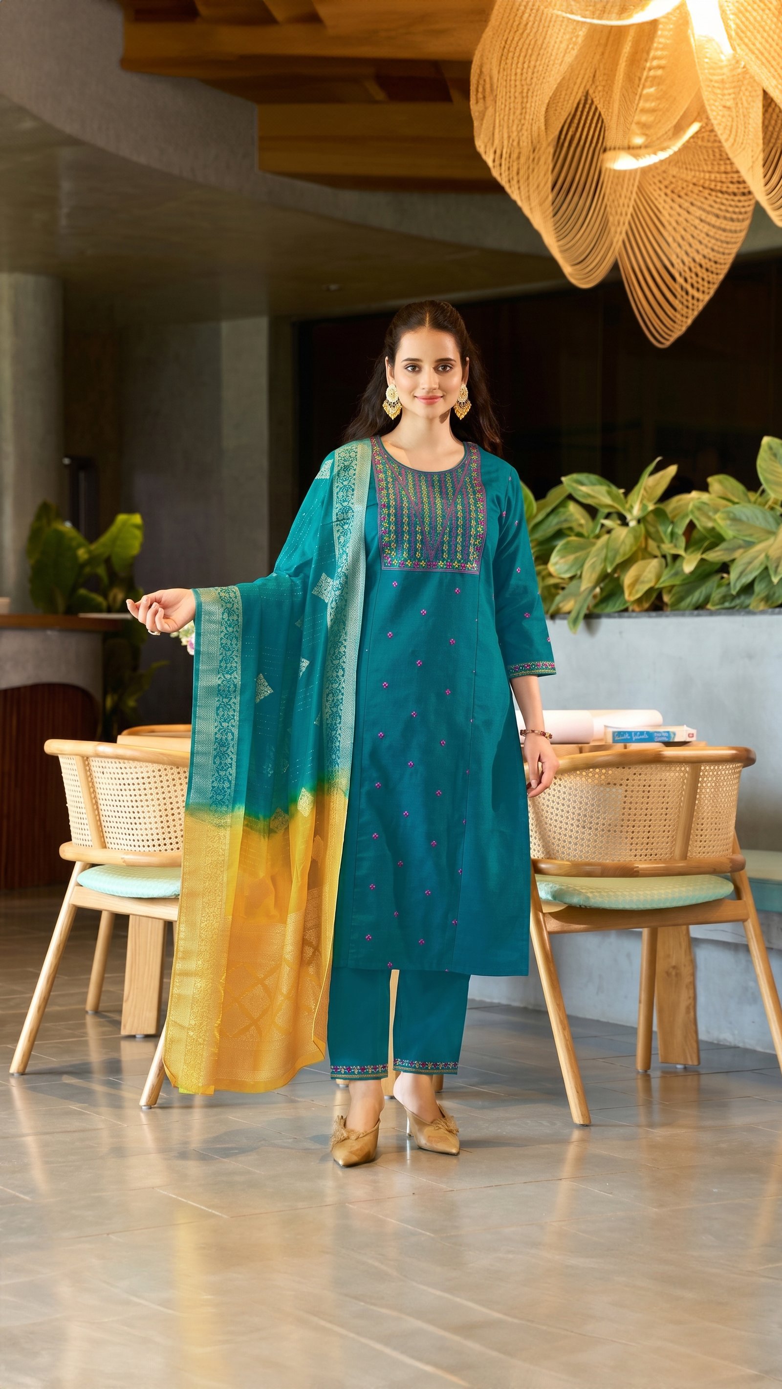 ANJALI – Gadhval Dobby (Butti) Straight Kurti Set