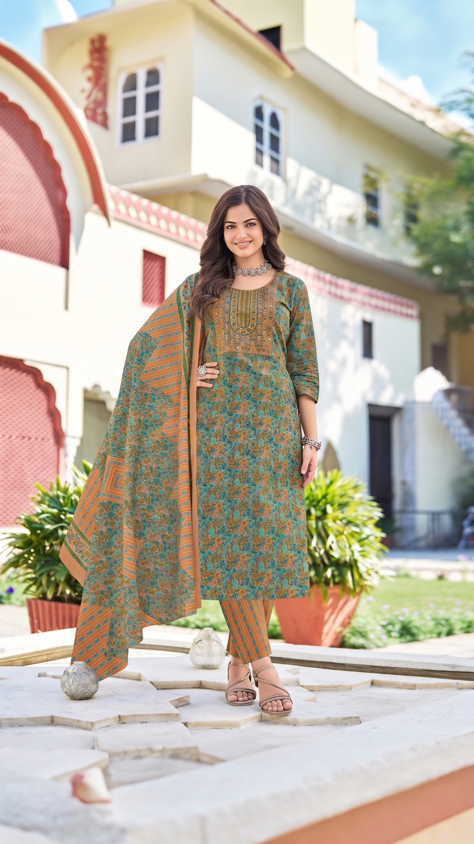 Kavya Pashmina  – Malaysian Cotton Kurti Combo