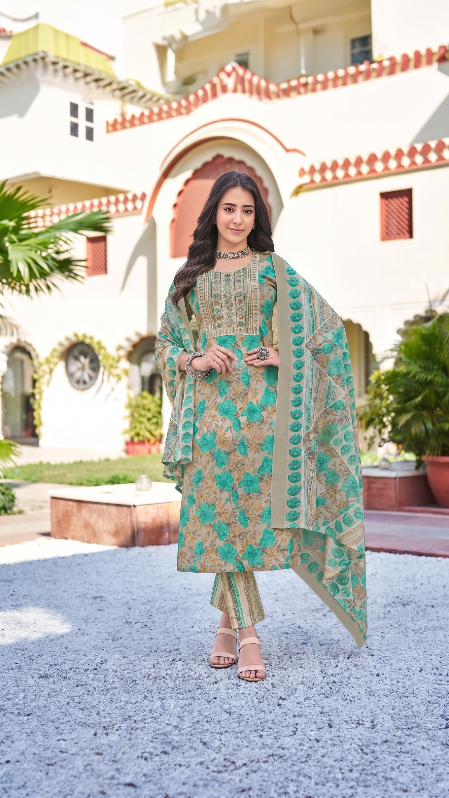 Kavya Pashmina  – Malaysian Cotton Kurti Combo