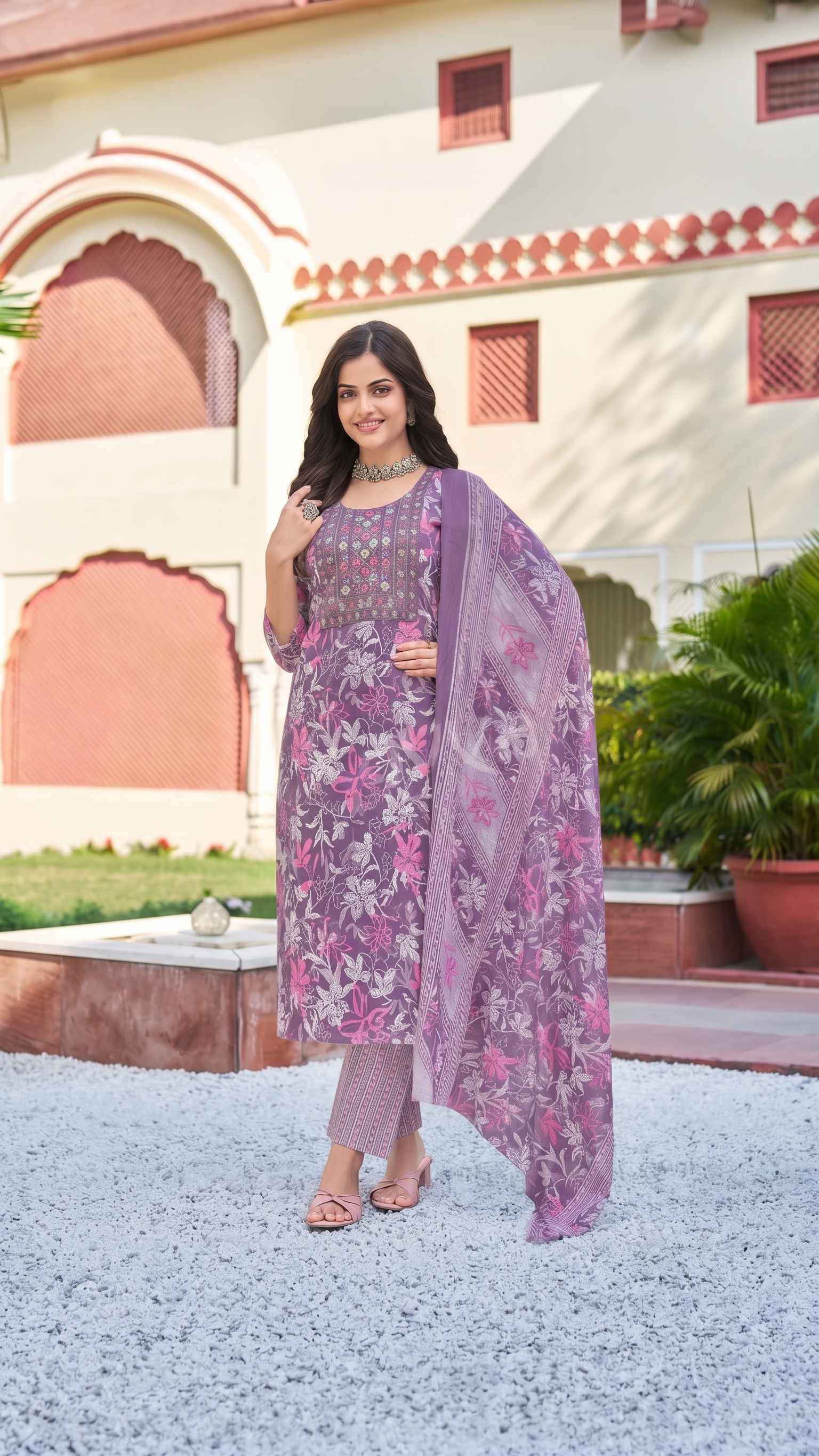 Kavya Pashmina  – Malaysian Cotton Kurti Combo