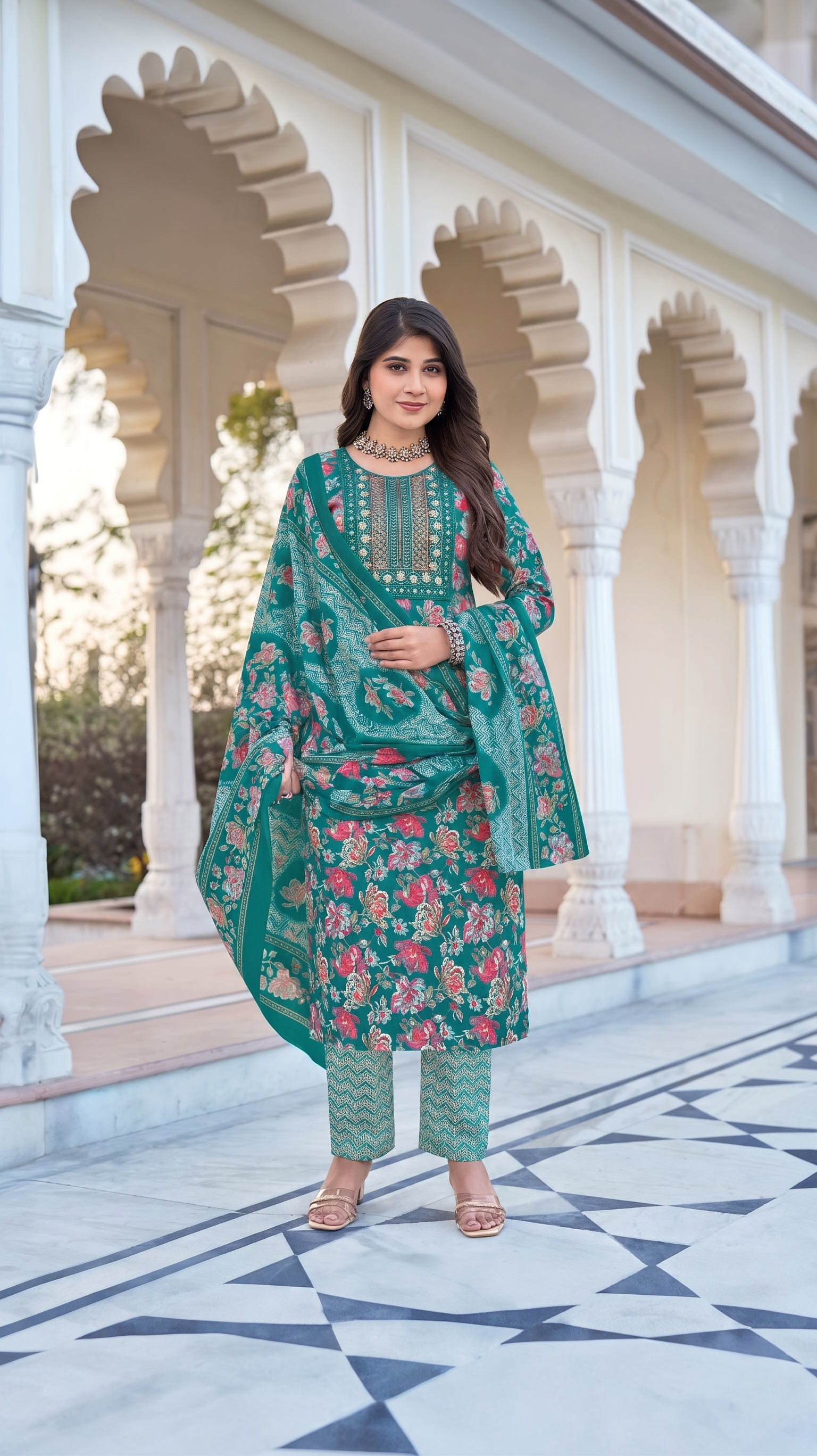 Kavya Pashmina  – Malaysian Cotton Kurti Combo