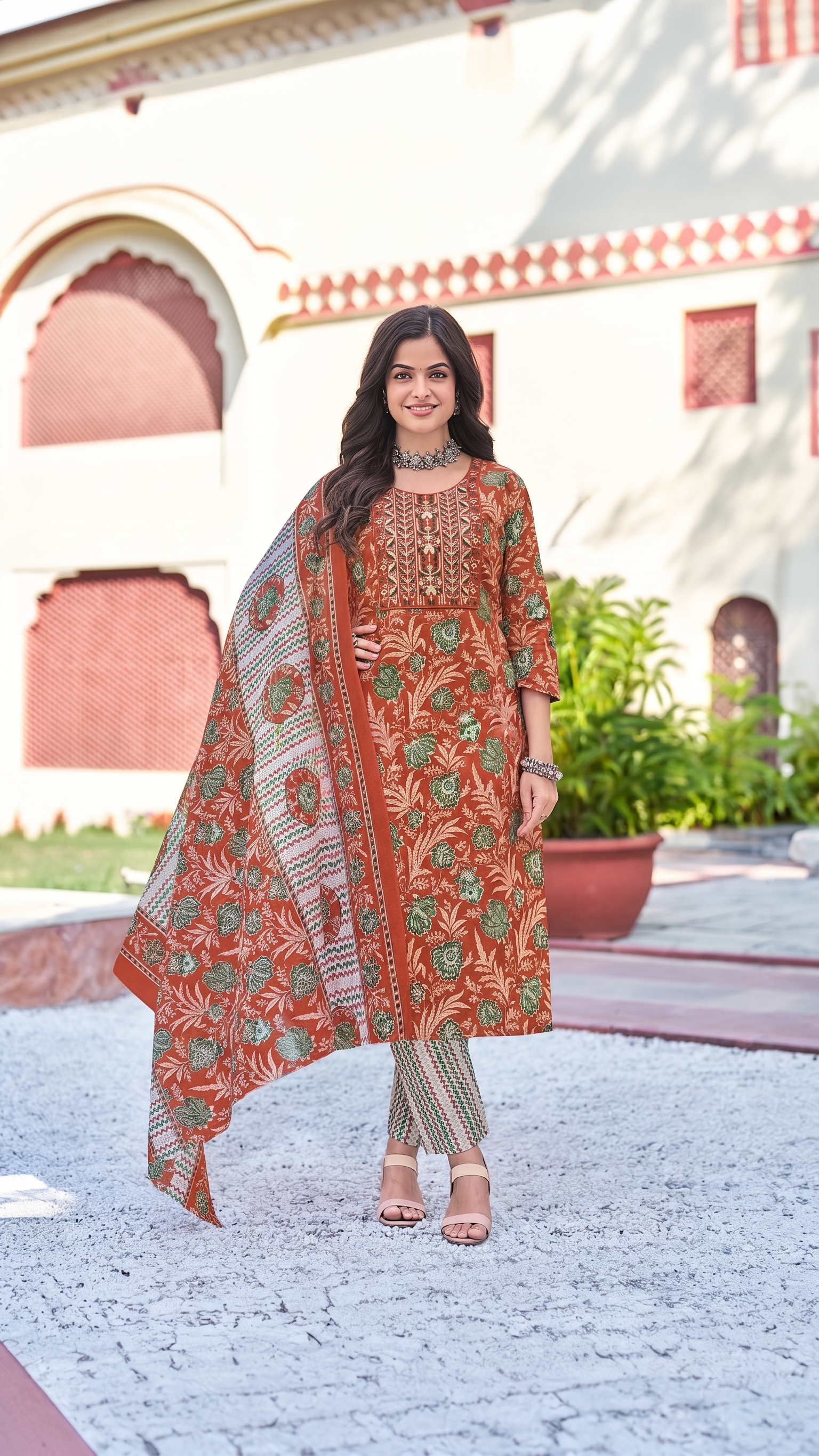 Kavya Pashmina  – Malaysian Cotton Kurti Combo