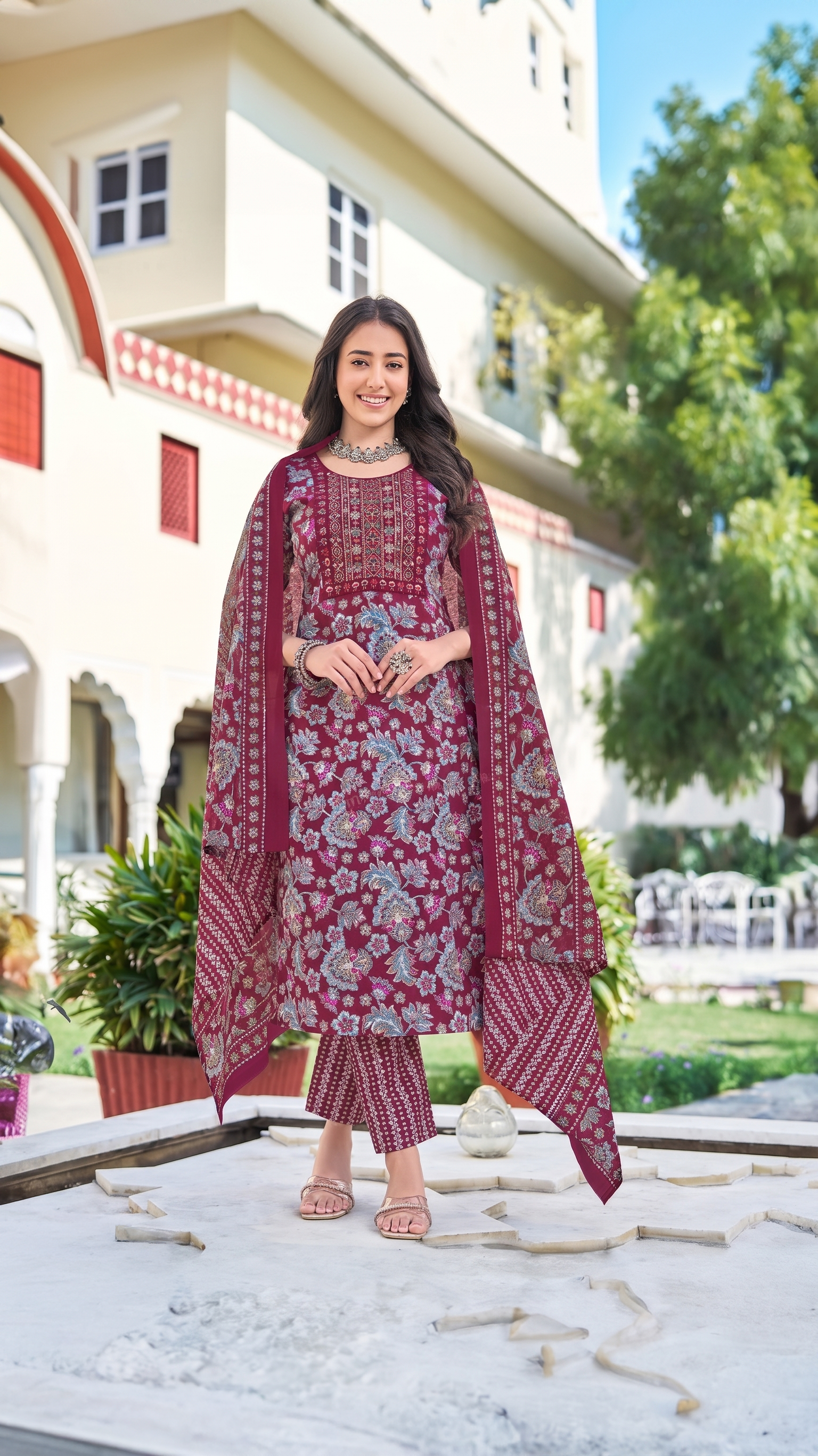 Kavya Pashmina  – Malaysian Cotton Kurti Combo
