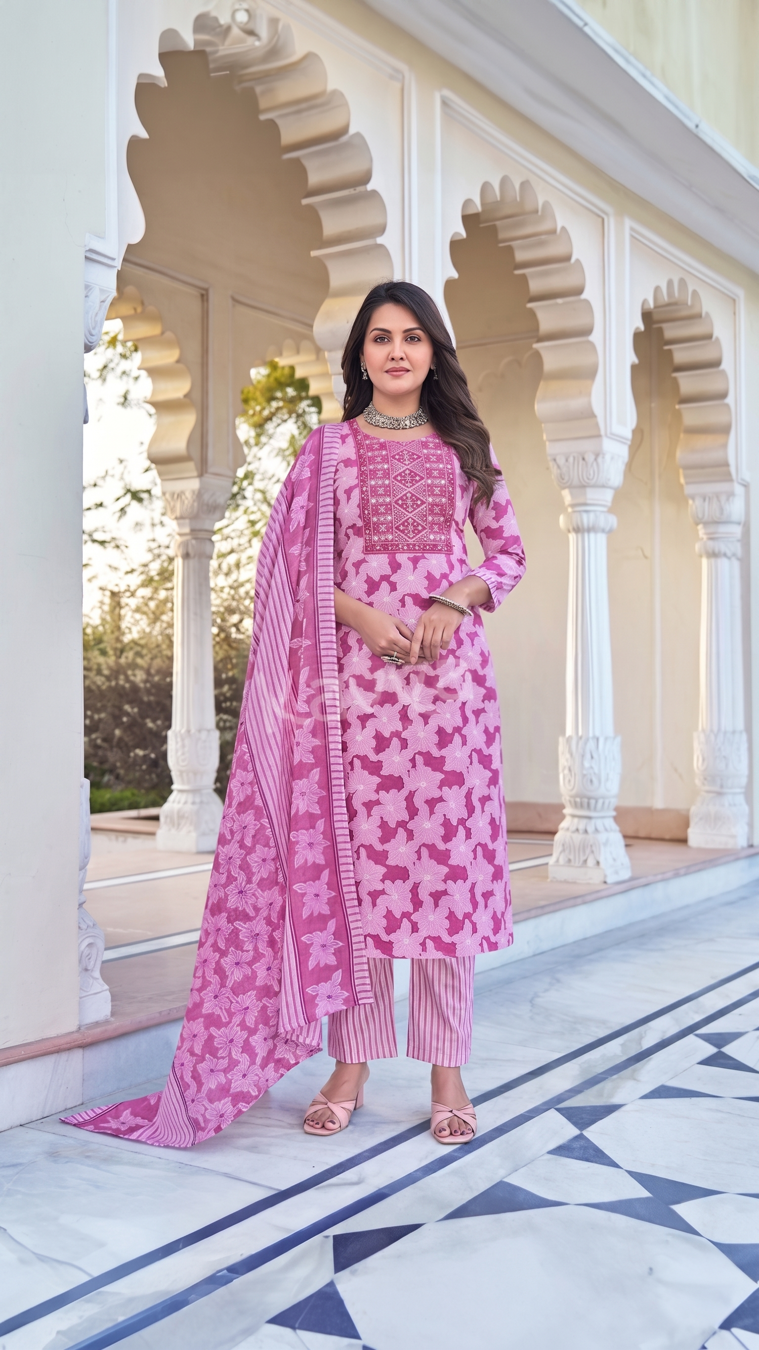 Kavya Pashmina  – Malaysian Cotton Kurti Combo